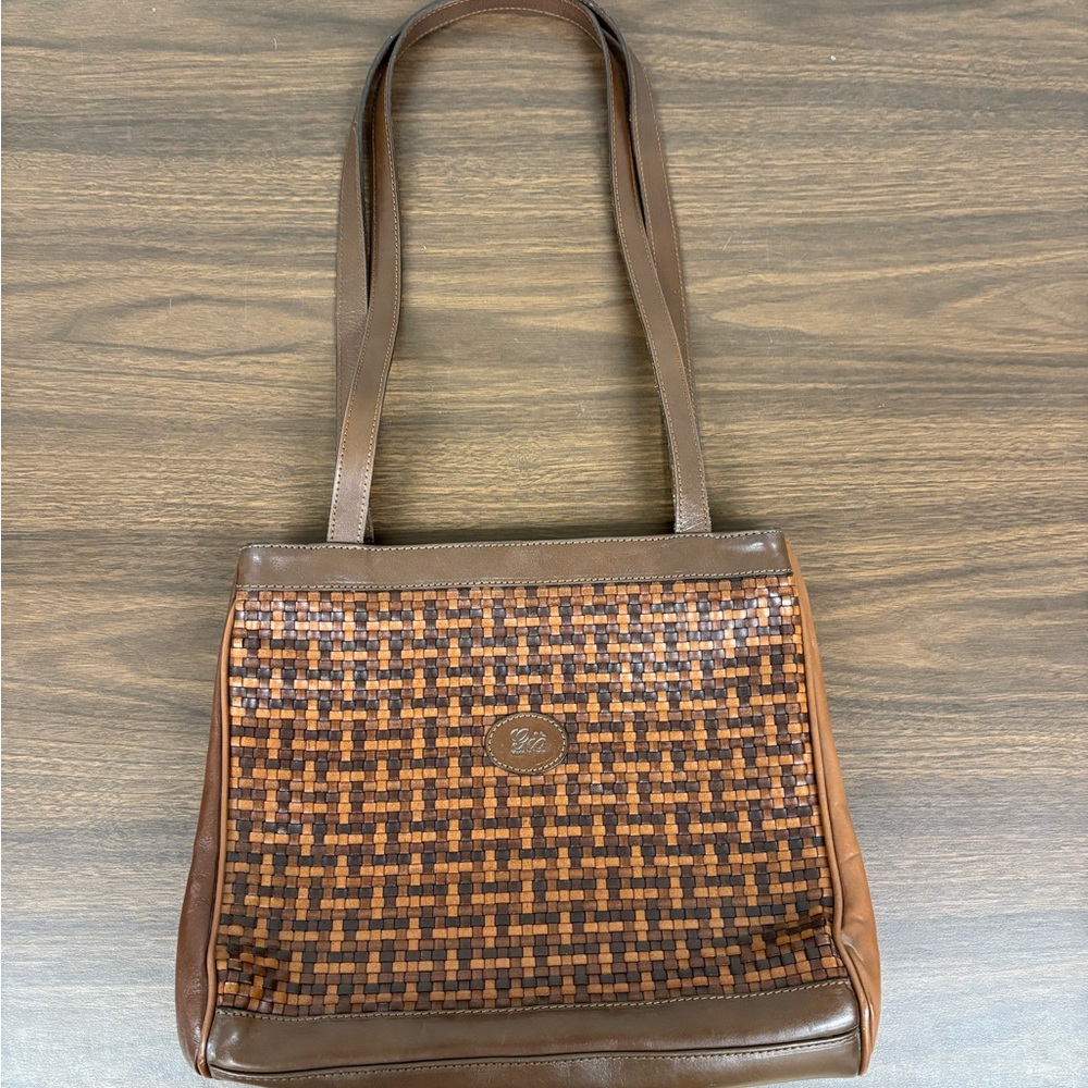 Gio Annibali Woven Leather Shoulder Bag